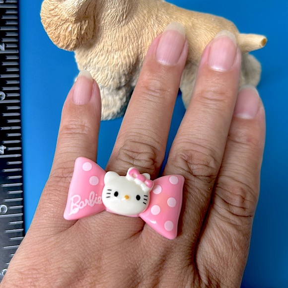 🖤New💕Barbie x Hello Kitty handcrafted ring - Picture 2 of 10